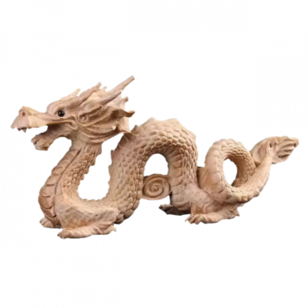 Dragon Wooden Figure - Natural